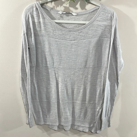 Athleta Buena Vista Tunic Linen Blend Lightweight Long Sleeve Sweater Gr… - Picture 1 of 16